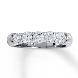 Previously Owned Diamond Anniversary Band 1 ct tw Round Ideal-cut 18K White Gold