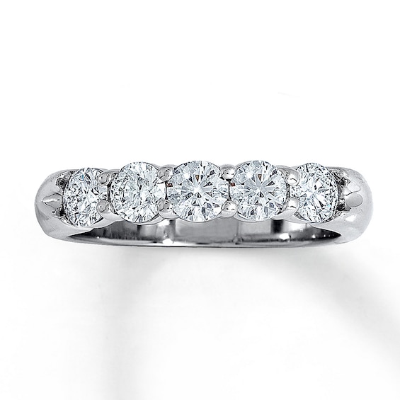 Previously Owned Diamond Anniversary Band 1 ct tw Round Ideal-cut 18K White Gold