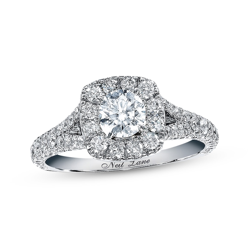 Previously Owned Neil Lane Diamond Engagement Ring 1-3/8 ct tw Round-cut 14K White Gold