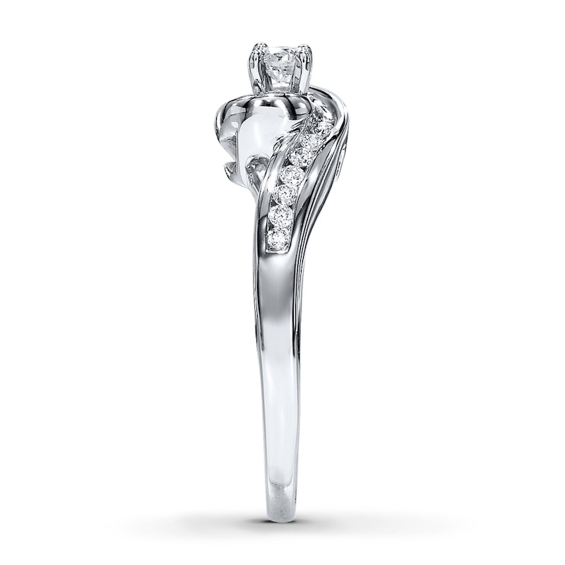 Main Image 3 of Previously Owned Diamond Engagement Ring 1/4 Carat tw 14K White Gold