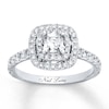 Thumbnail Image 1 of Previously Owned Neil Lane Cushion & Round-cut Diamond Ring 1-1/8 ct tw 14K Gold