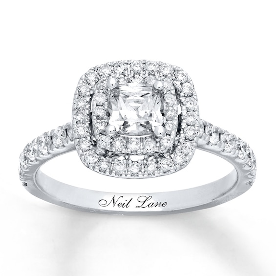 Previously Owned Neil Lane Cushion & Round-cut Diamond Ring 1-1/8 ct tw 14K Gold