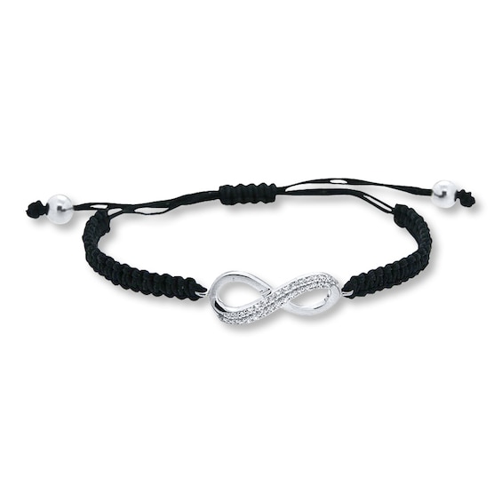 Previously Owned Diamond Infinity Cord Bolo Bracelet 1/6 ct tw Sterling Silver