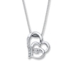 Thumbnail Image 1 of Previously Owned Unstoppable Love Diamond Heart Necklace 1/15 ct tw Sterling Silver 18&quot;