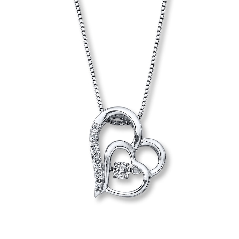Main Image 1 of Previously Owned Unstoppable Love Diamond Heart Necklace 1/15 ct tw Sterling Silver 18&quot;