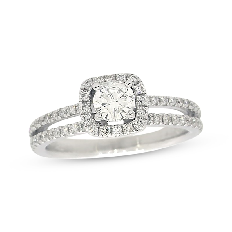 Main Image 1 of Previously Owned Diamond Engagement Ring 3/4 ct tw Round-cut 14K White Gold