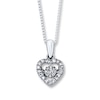 Thumbnail Image 1 of Previously Owned Unstoppable Love Diamond Heart Necklace 1/5 ct tw Sterling Silver 18&quot;