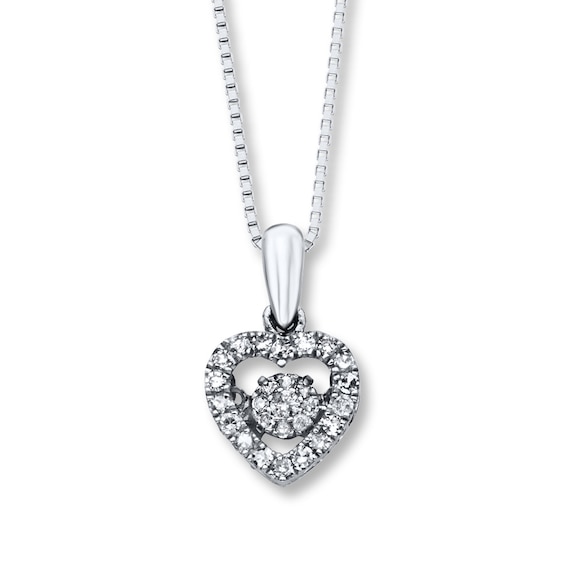 Previously Owned Unstoppable Love Diamond Heart Necklace 1/5 ct tw Sterling Silver 18"