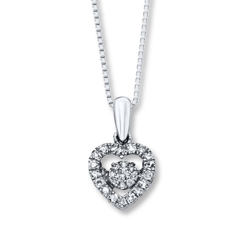 Main Image 1 of Previously Owned Unstoppable Love Diamond Heart Necklace 1/5 ct tw Sterling Silver 18&quot;