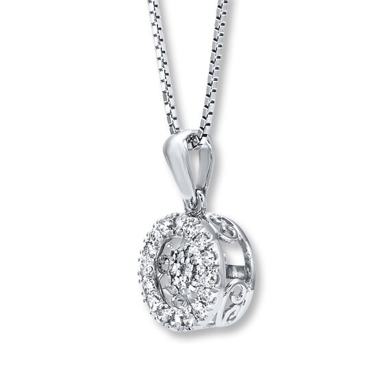 Thumbnail Image 2 of Previously Owned Unstoppable Love Diamond Necklace 1/5 ct tw Sterling Silver 18"
