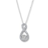 Thumbnail Image 1 of Previously Owned Unstoppable Love 1/5 ct tw Necklace 10K White Gold