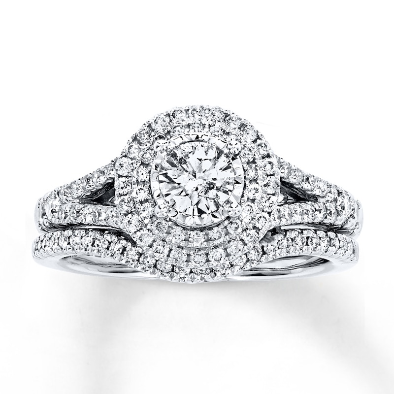 Main Image 1 of Previously Owned Diamond Bridal Set 1 ct tw Round-cut 14K White Gold