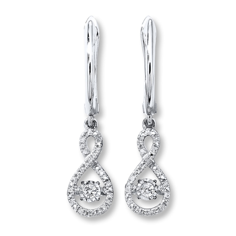 Main Image 1 of Previously Owned Unstoppable Love Diamond Earrings 1/5 ct tw 10K White Gold