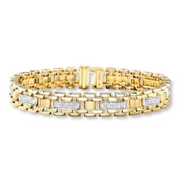 Previously Owned Men's Bracelet 3/4 ct tw Diamonds 10K Yellow Gold 8.25"