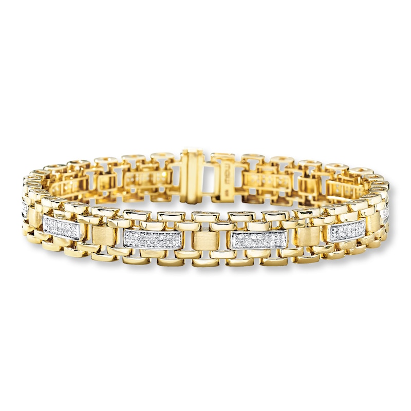 Previously Owned Men's Bracelet 3/4 ct tw Diamonds 10K Yellow Gold 8.25"