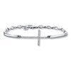 Thumbnail Image 1 of Previously Owned Cross Bracelet 1/10 ct tw Diamonds Sterling Silver 7.75&quot;