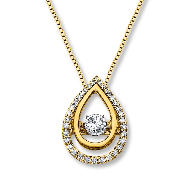 Main Image 1 of Previously Owned Unstoppable Love Diamond Necklace 1/4 ct tw 10K Yellow Gold 18"