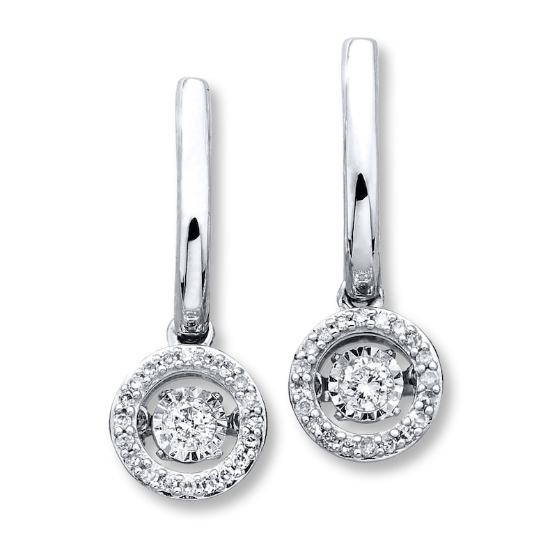 Previously Owned Diamonds in Rhythm 1/3 ct tw Earrings 10K White Gold