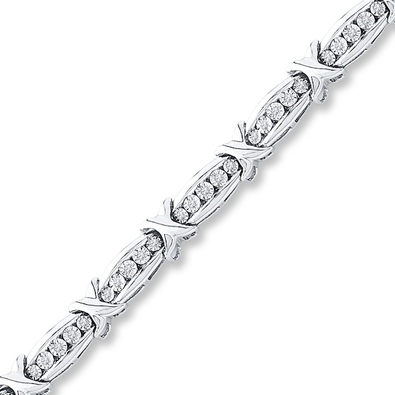 Previously Owned Diamond Bracelet 1/2 ct tw Round-cut Sterling Silver 7.25"