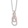 Thumbnail Image 0 of Previously Owned Diamond Necklace 1/10 ct tw Round-cut Sterling Silver & 10K Rose Gold