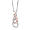 Thumbnail Image 0 of Previously Owned Diamond Necklace 1/10 ct tw Round-cut Sterling Silver & 10K Rose Gold