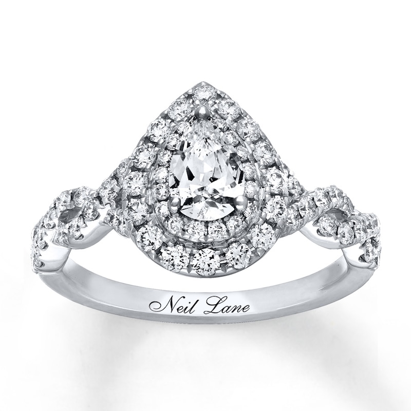 Previously Owned Neil Lane Ring 1-1/8 ct tw Pear & Round-cut Diamonds 14K Gold