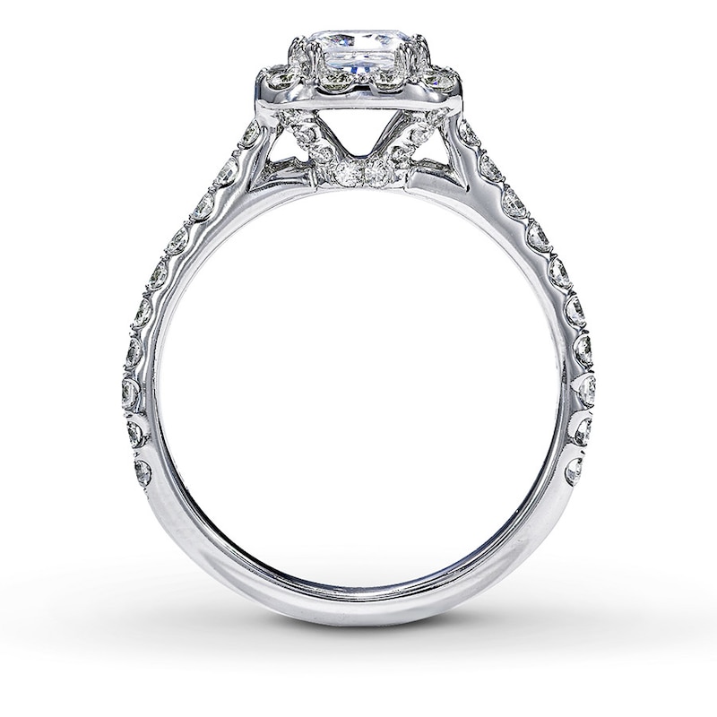 Main Image 2 of Previously Owned Neil Lane Bridal Ring 1-1/2 ct tw Princess & Round-cut Diamonds 14K White Gold Size 5