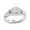 Thumbnail Image 1 of Previously Owned Diamond Engagement Ring 7/8 ct tw Princess & Round-cut 14K White Gold