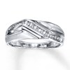 Thumbnail Image 1 of Previously Owned Men's Diamond Wedding Band 1/10 ct tw Round-cut Sterling Silver