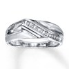 Thumbnail Image 0 of Previously Owned Men's Diamond Wedding Band 1/10 ct tw Round-cut Sterling Silver