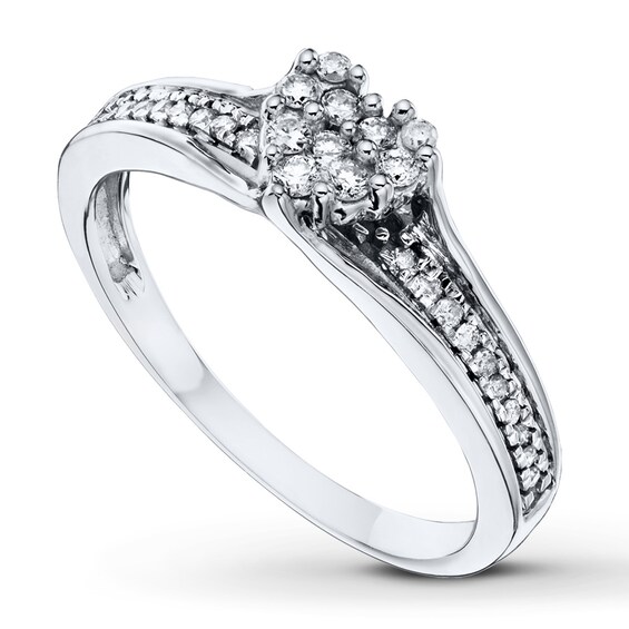 Previously Owned Heart Promise Ring 1/5 ct tw Diamonds Sterling Silver