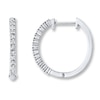 Thumbnail Image 1 of Previously Owned Diamond Hoop Earrings 1/15 ct tw Round-cut Sterling Silver