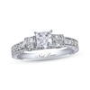 Previously Owned Neil Lane Diamond Engagement Ring 1-1/8 ct tw Princess & Round-cut 14K White Gold