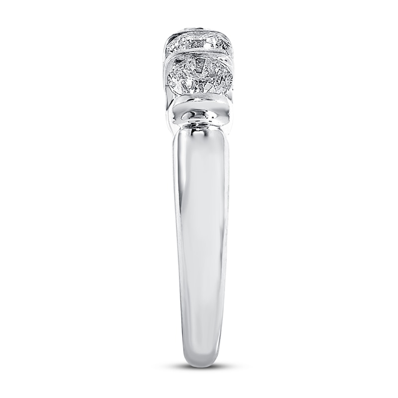 Previously Owned Three-Stone Diamond Ring 1 ct tw Round-cut 14K White Gold