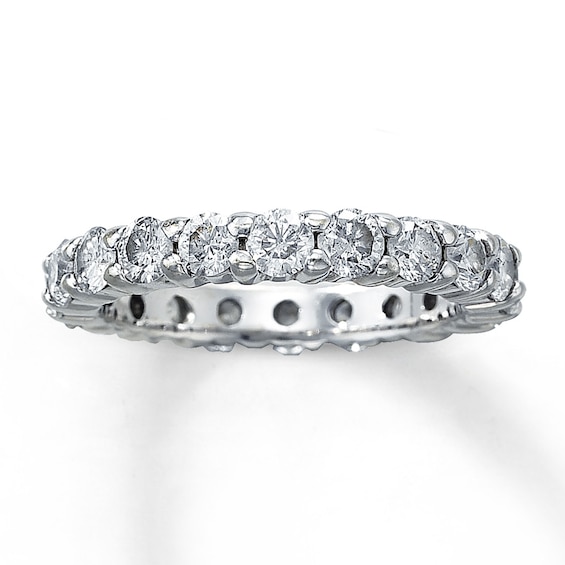 Previously Owned Diamond Eternity Ring 2 ct tw Round-cut 14K White Gold Size 6