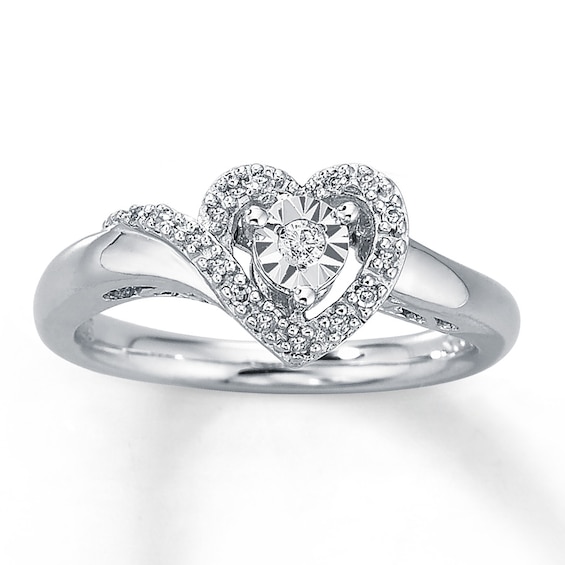Previously Owned Promise Ring 1/10 ct tw Diamonds Sterling Silver