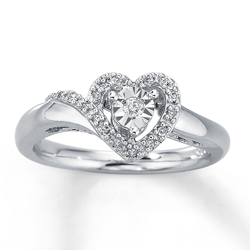 Main Image 1 of Previously Owned Promise Ring 1/10 ct tw Diamonds Sterling Silver