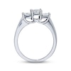 Thumbnail Image 1 of Previously Owned Diamond Three-Stone Engagement Ring 1 ct tw Princess-cut 14K White Gold & Platinum