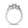 Thumbnail Image 1 of Previously Owned Diamond Three-Stone Engagement Ring 1 ct tw Princess-cut 14K White Gold & Platinum