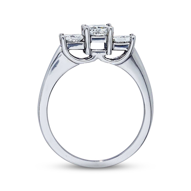 Previously Owned Diamond Three-Stone Engagement Ring 1 ct tw Princess-cut 14K White Gold & Platinum