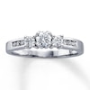 Thumbnail Image 1 of Previously Owned Round-Cut Diamond Three-Stone Engagement Ring 1/2 ct tw 14K White Gold