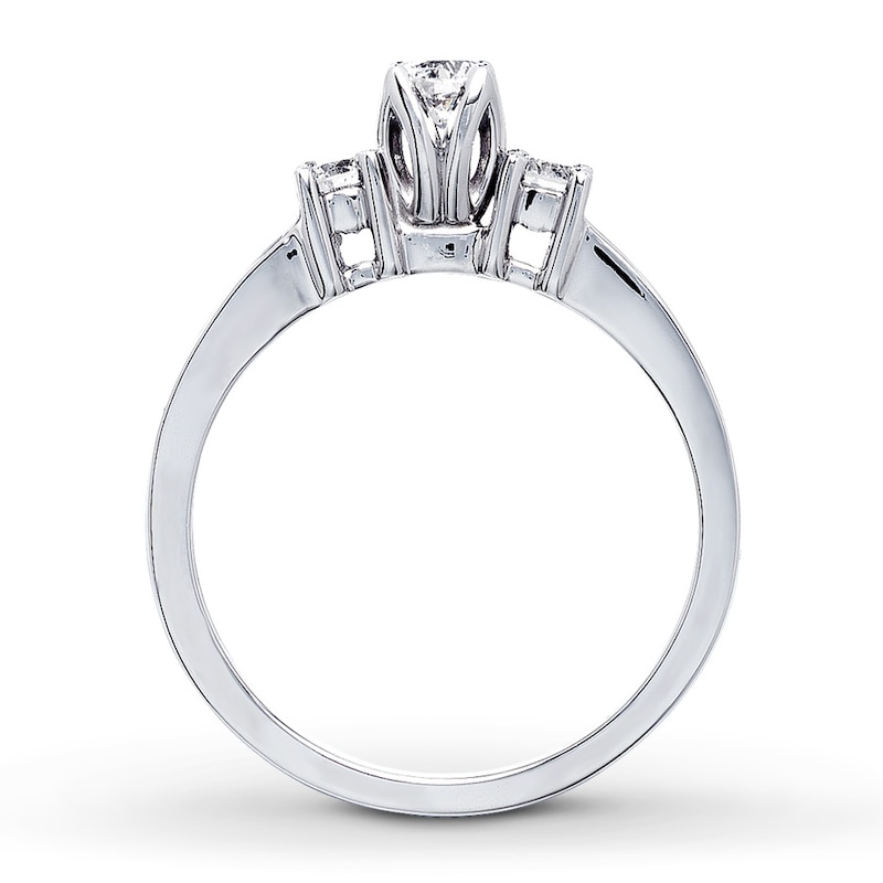 Main Image 2 of Previously Owned Round-Cut Diamond Three-Stone Engagement Ring 1/2 ct tw 14K White Gold
