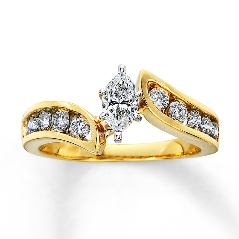 Main Image 1 of Previously Owned Diamond Ring 1 ct tw Marquise-Cut 14K Gold