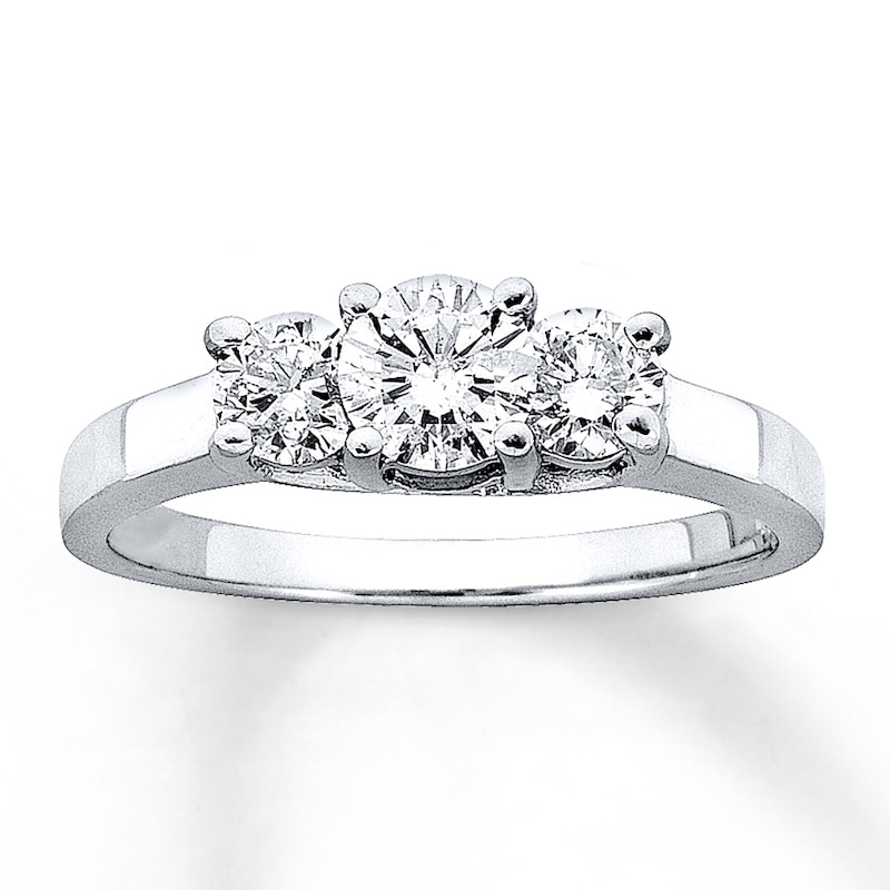 Main Image 1 of Previously Owned Ring 1 ct tw Round-cut Diamonds 14K White Gold