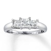 Thumbnail Image 0 of Previously Owned 3-Stone Princess-cut Diamond Ring 1 ct tw 14K White Gold