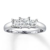 Thumbnail Image 1 of Previously Owned 3-Stone Princess-cut Diamond Ring 1 ct tw 14K White Gold