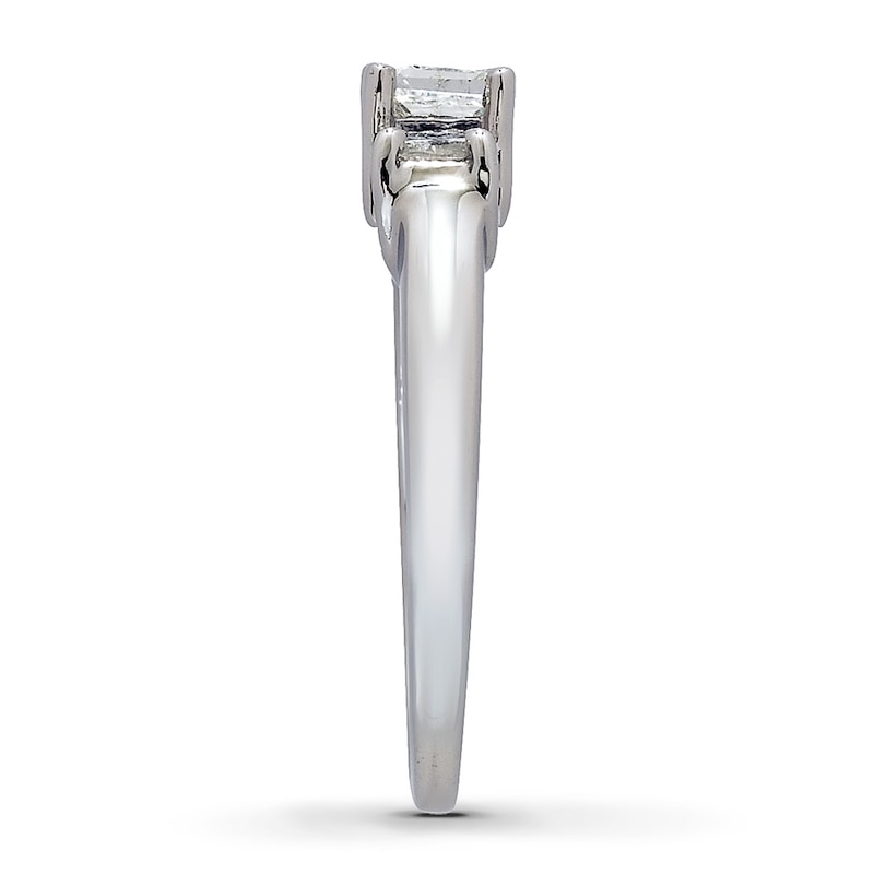 Main Image 2 of Previously Owned 3-Stone Princess-cut Diamond Ring 1 ct tw 14K White Gold