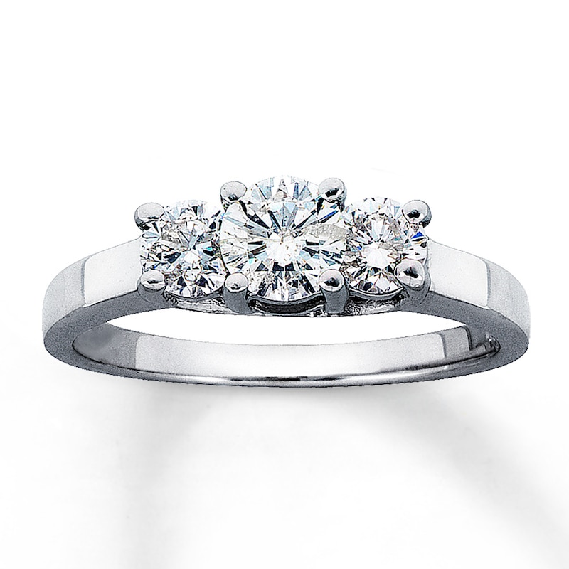 Main Image 1 of Previously Owned Ring 1 ct tw Round-cut Diamonds 14K White Gold