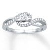 Thumbnail Image 0 of Previously Owned Engagement Ring 3/8 ct tw Princess & Round-cut Diamonds 10K White Gold