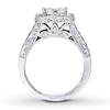 Thumbnail Image 1 of Previously Owned Diamond Bridal Set 2 ct tw Princess & Round-Cut 14K White Gold